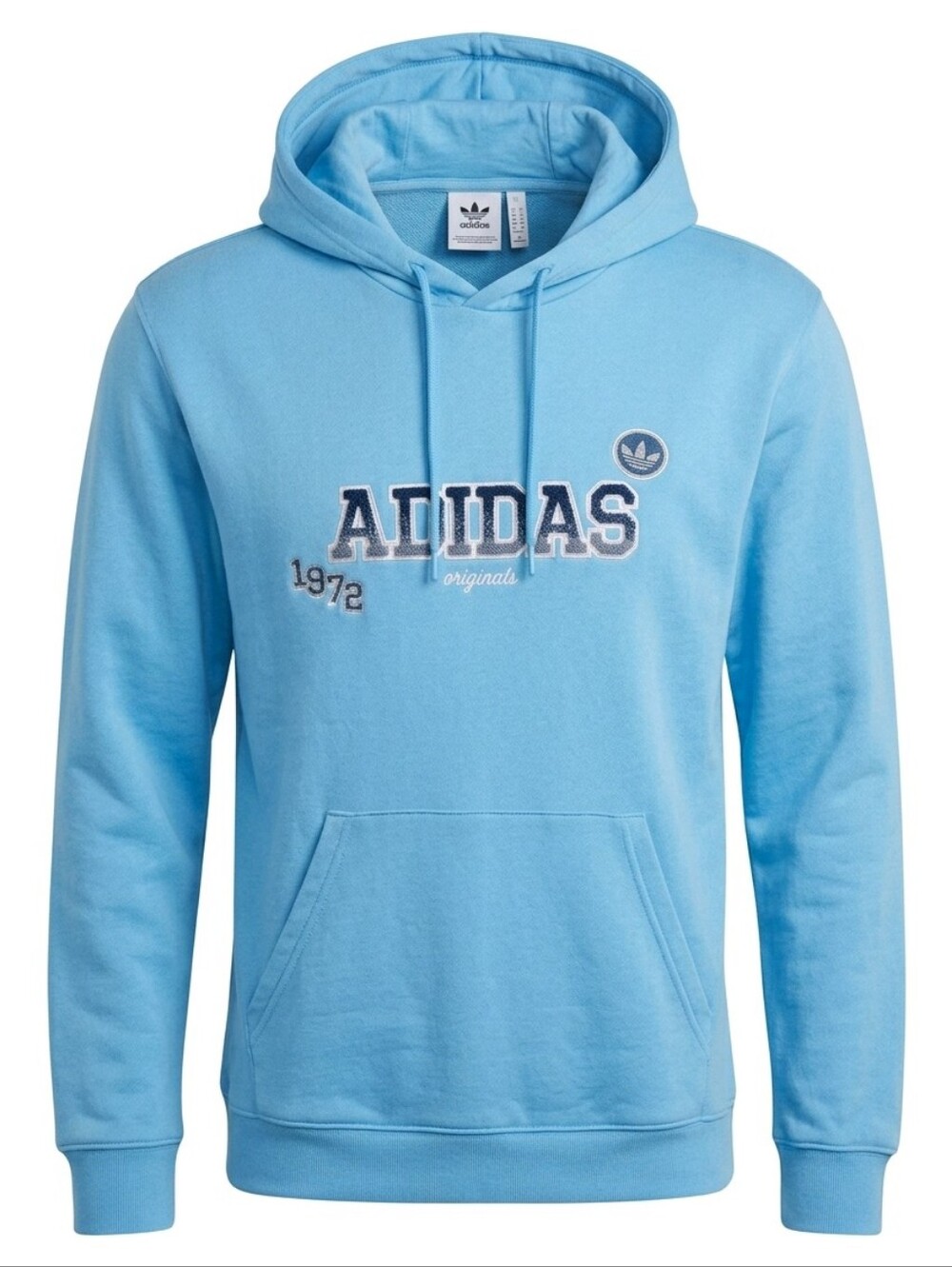 adidas Sky Blue Hoodie with Embroidered Logo